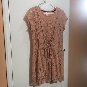 BRAND NEW Peach Colored Lace Dress